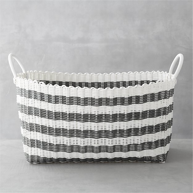 grey-white-stripe-laundry-hamper